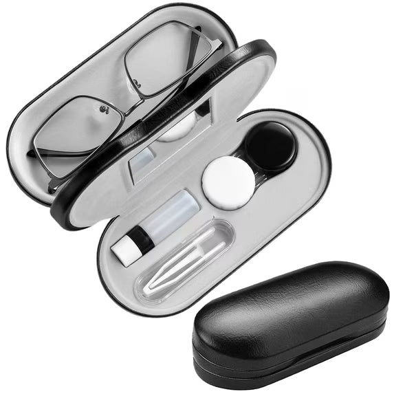 VisionCase™ | La Solution Compacte 2-en-1 pour Lunettes et Lentilles.