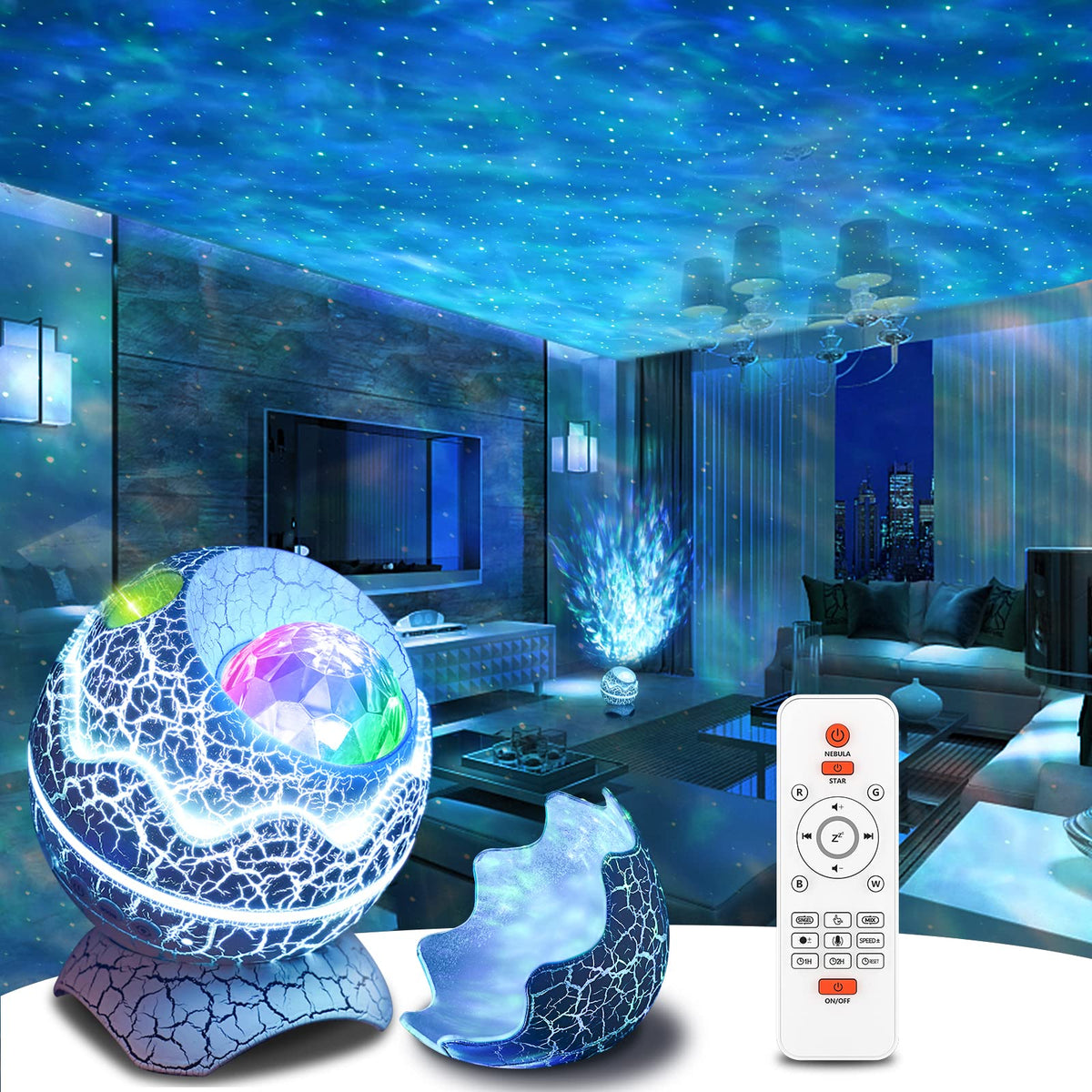 Galaxy Glow™ | Lampe de nuit unique avec ciel étoilé.