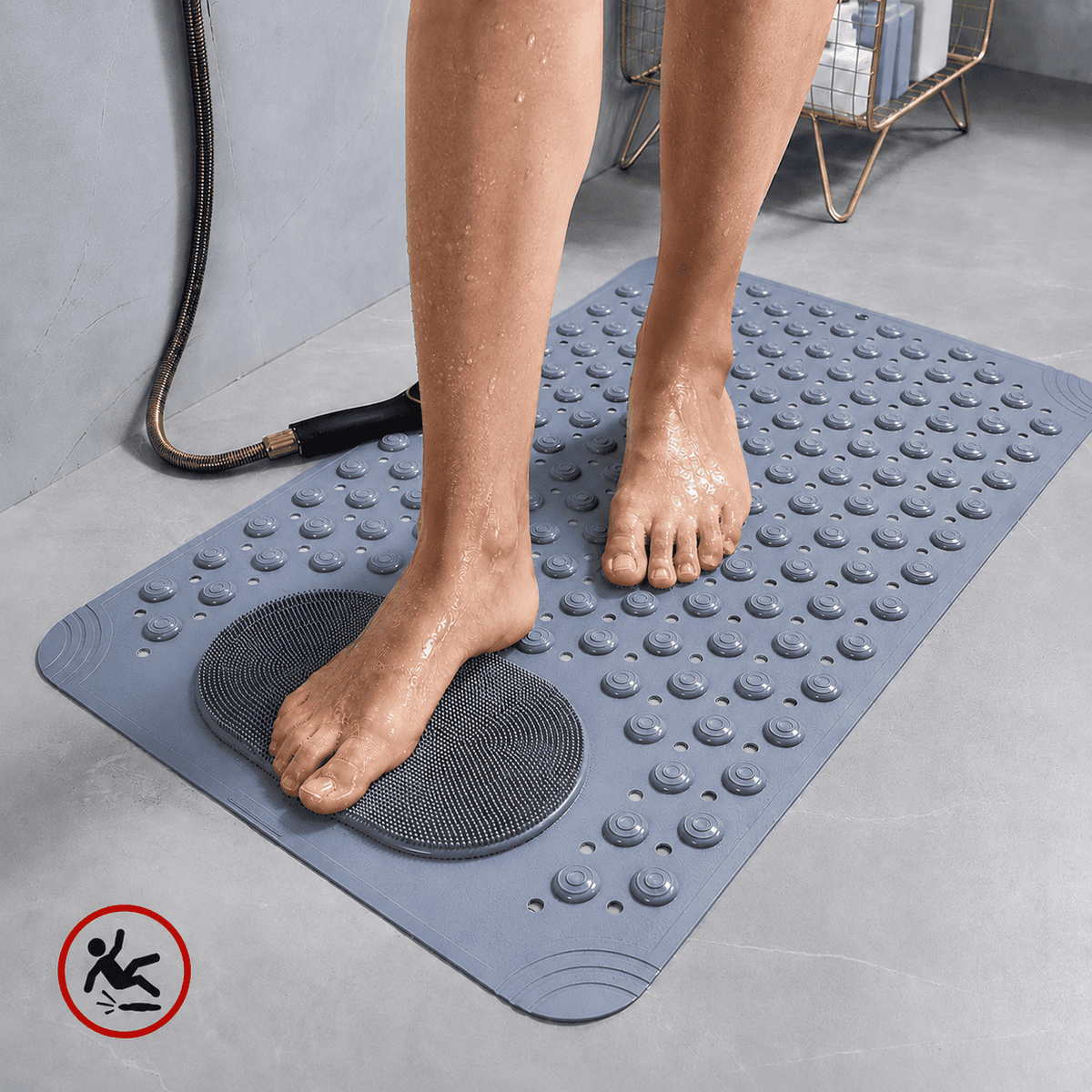 SafeGrip™ - Tapis Antidérapant & de Gommage | Douche en Toute Sécurité et Confort.