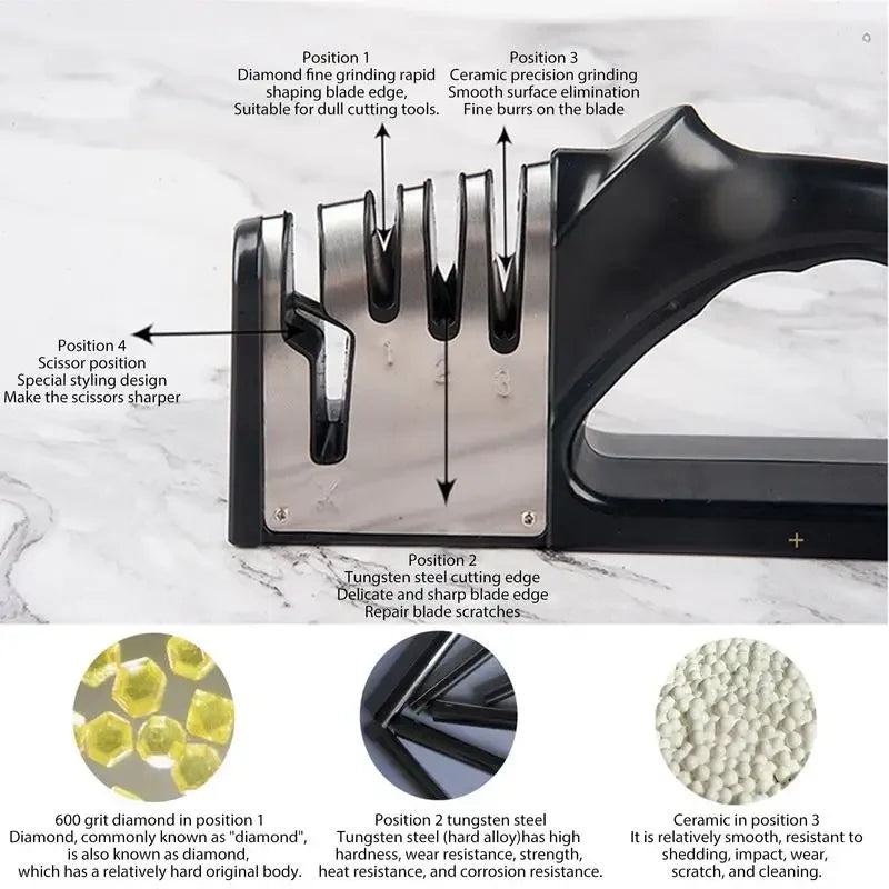 SharpMate™ | Aiguiseur de couteaux avec quatre ouvertures