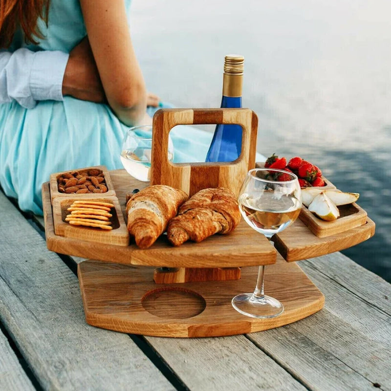PicnicPour™ | Table de pique-nique avec espace pour les snacks et les verres