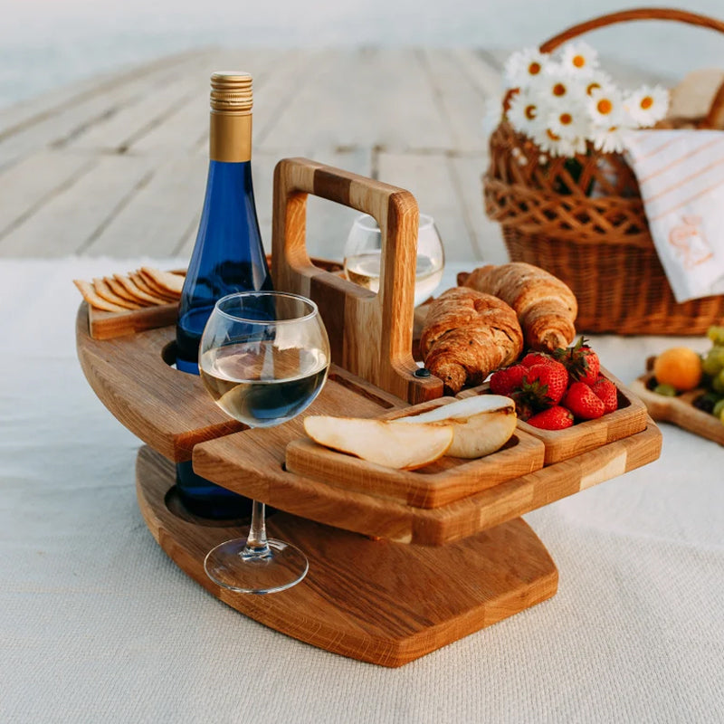 PicnicPour™ | Table de pique-nique avec espace pour les snacks et les verres