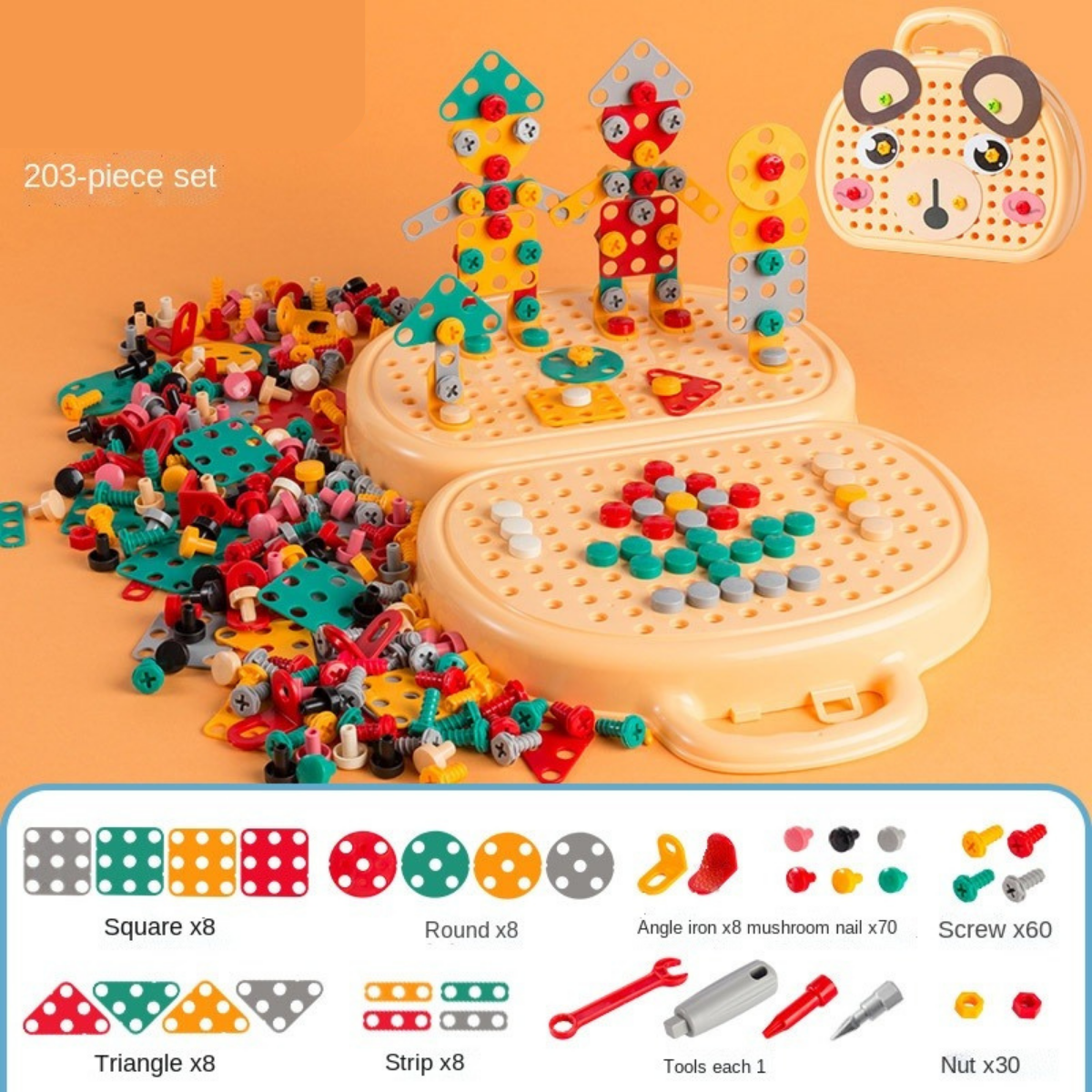 STEM Electric Building™ | Ensemble de perceuse jouet avec mallette de construction