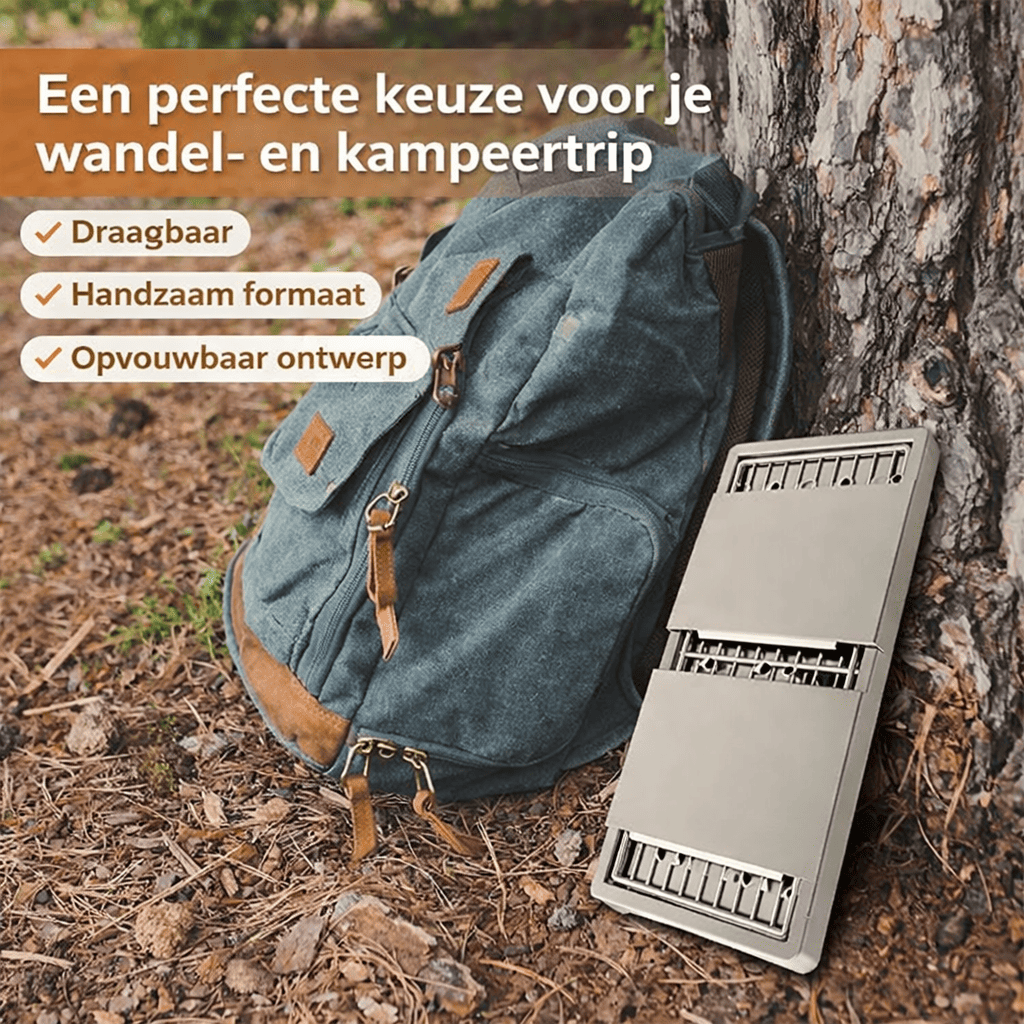 CompactGrill™ | Profitez d'un Grillage Sans Effort Lors de Chaque Activité en Plein Air.