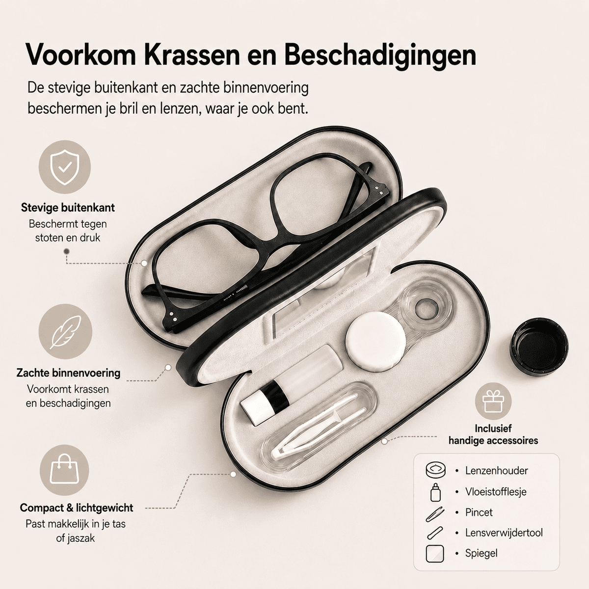 VisionCase™ | La Solution Compacte 2-en-1 pour Lunettes et Lentilles.