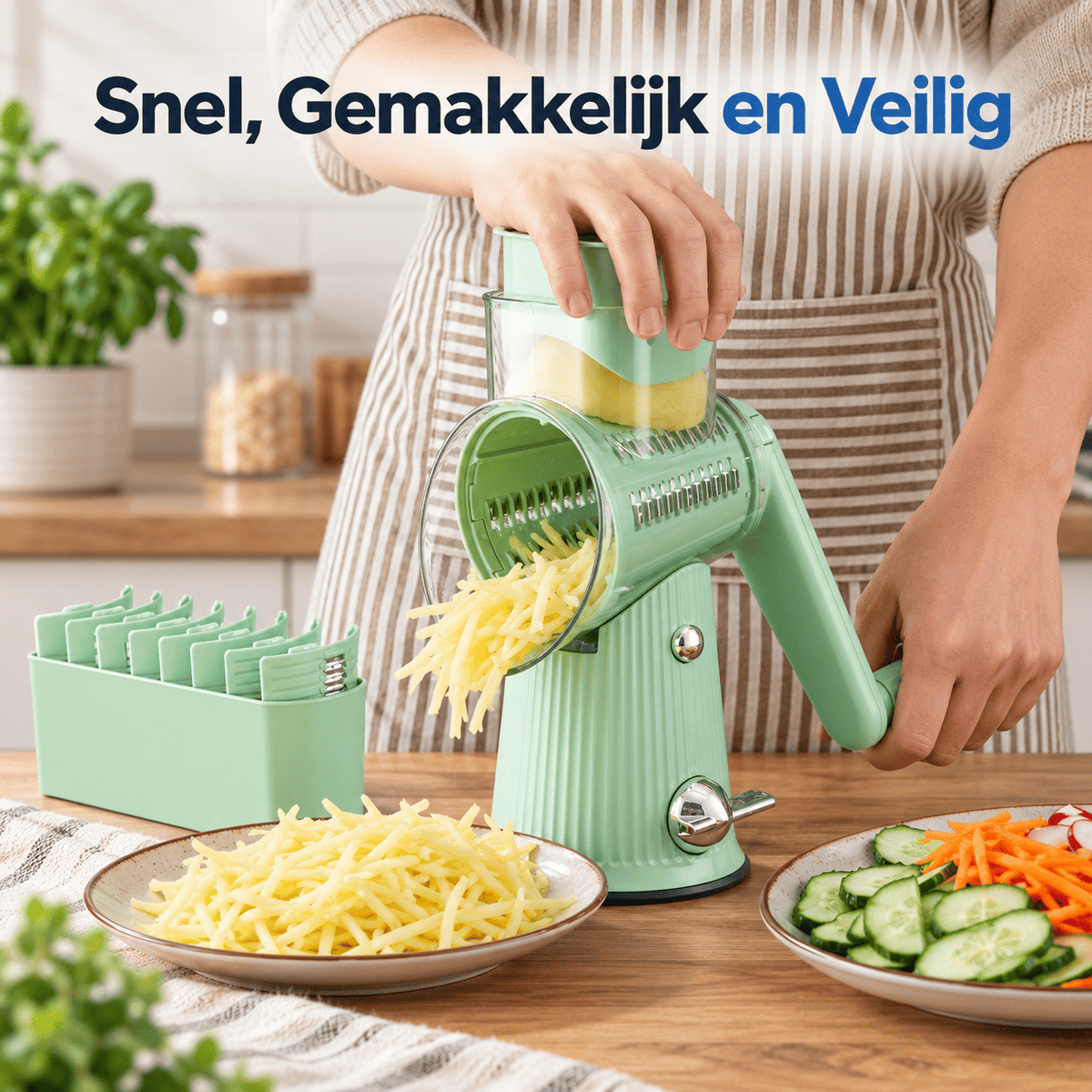 SlicePro™ 5 en 1 | Cinq Fonctions de Découpe, Un Outil de Cuisine Pratique.