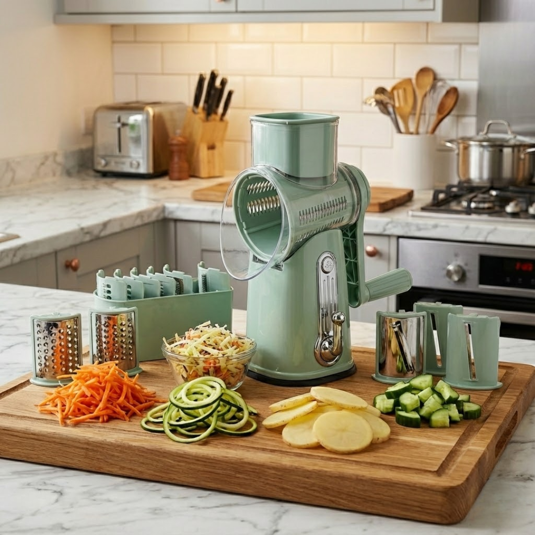 SlicePro™ 5 en 1 | Cinq Fonctions de Découpe, Un Outil de Cuisine Pratique.