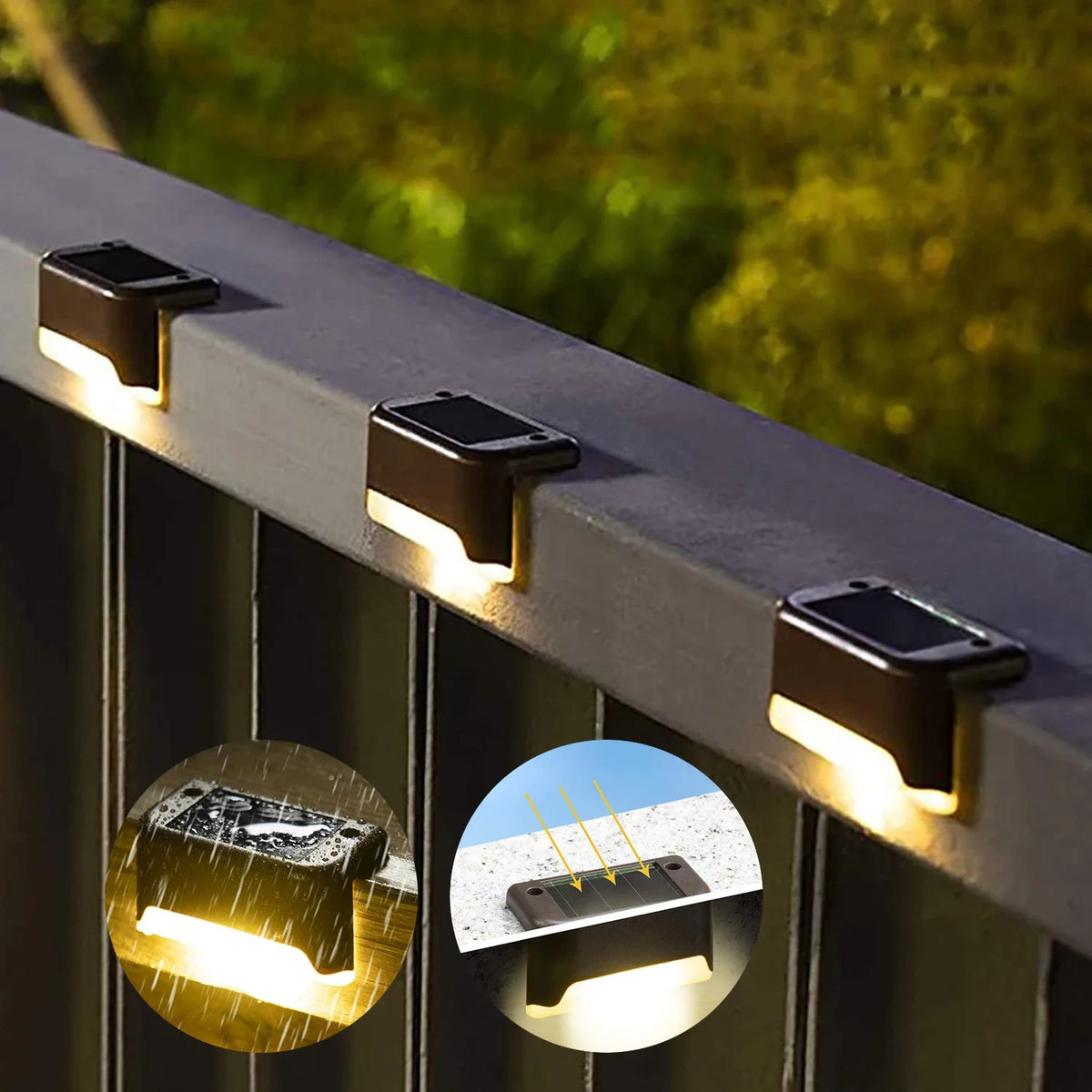 Lampes solaires LED pour marches de terrasse