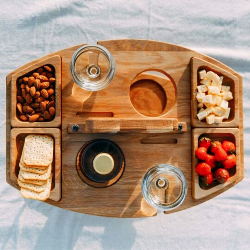 PicnicPour™ | Table de pique-nique avec espace pour les snacks et les verres