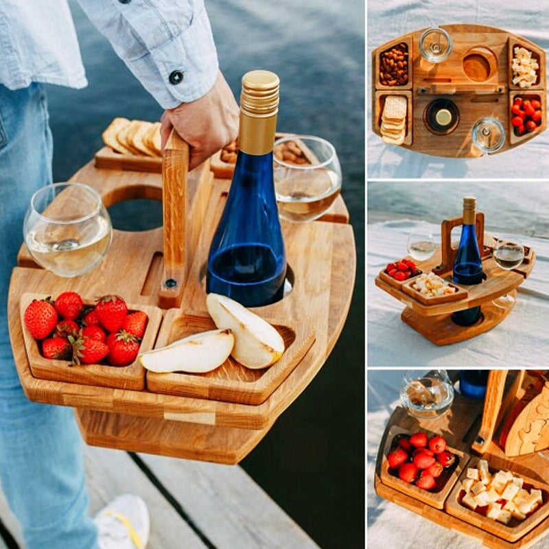 PicnicPour™ | Table de pique-nique avec espace pour les snacks et les verres